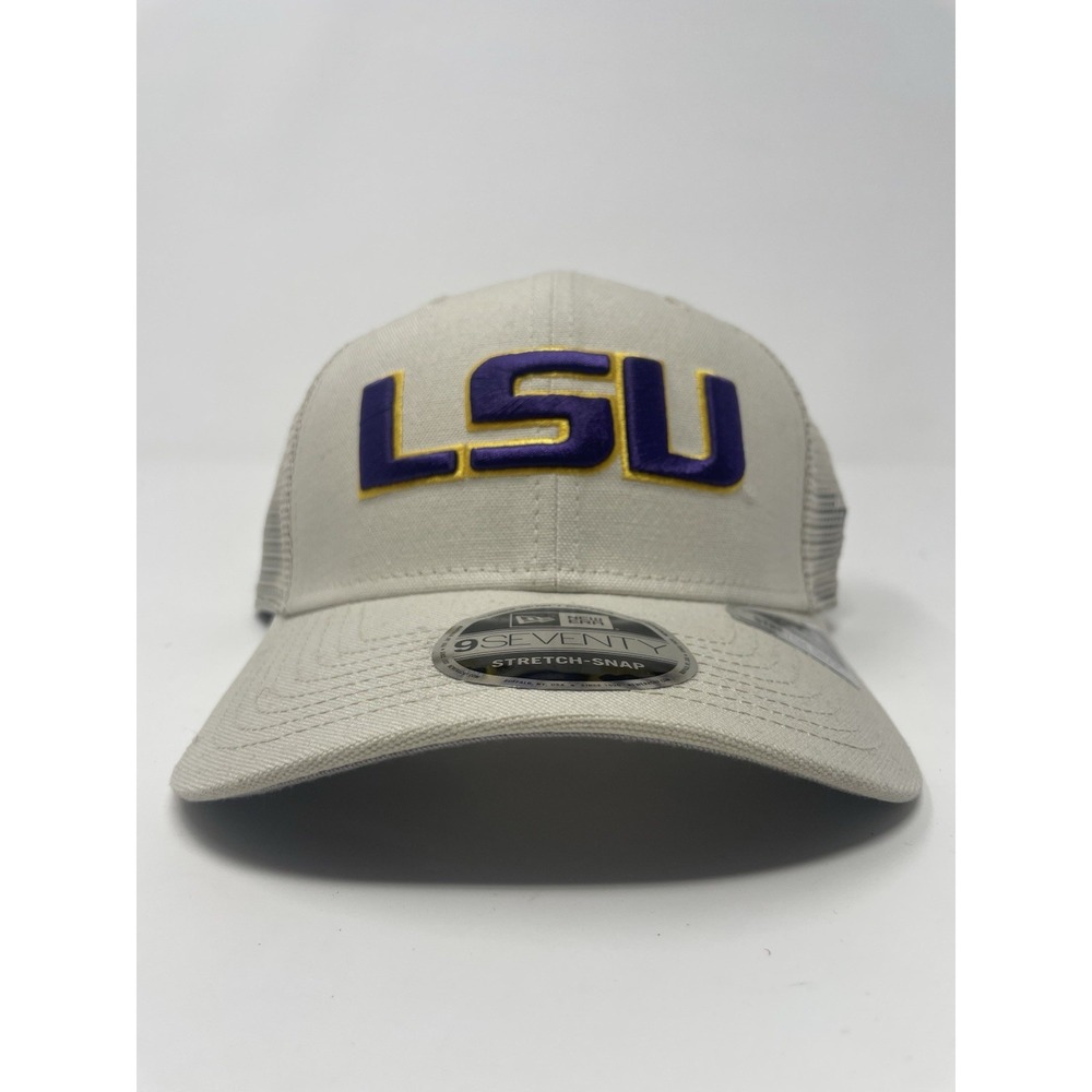 New Era LSU Tigers Snapback Hat 9Seventy Stretch Mesh Cap Stone‎ Purple Gold New